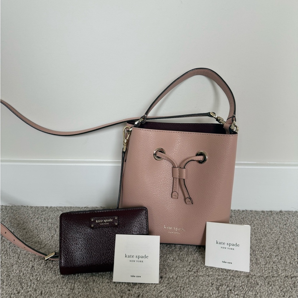 Kate Spade Blush Pink Shoulder Bag and Wallet Set